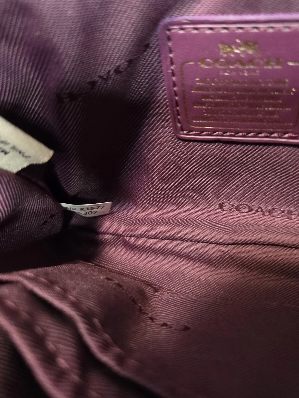 Coach Purple Floral Leather Wristlet
